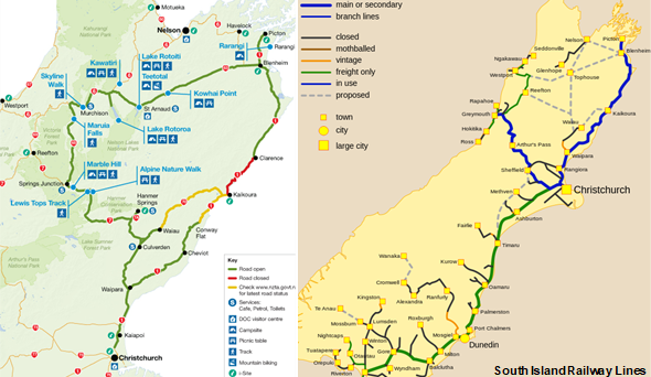 Kaikoura earthquake transportation routes